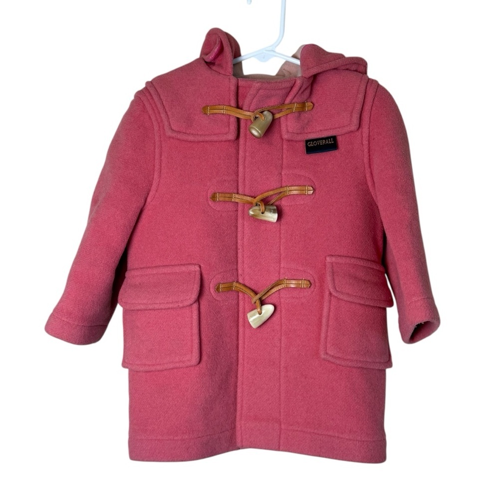 Gloverall Girls Pink Duffle Coat 2 Years 3’ Wool‎ Toggle Buttons Hooded England